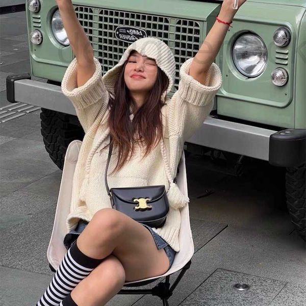 women's knits & tees designer autumn winter new high grade relaxed casual style wool knitted pullover sweater hooded women e6tk, White
women's knits & tees designer autumn winter new high grade relaxed casual style wool knitted pullover sweater hooded women e6tk, White