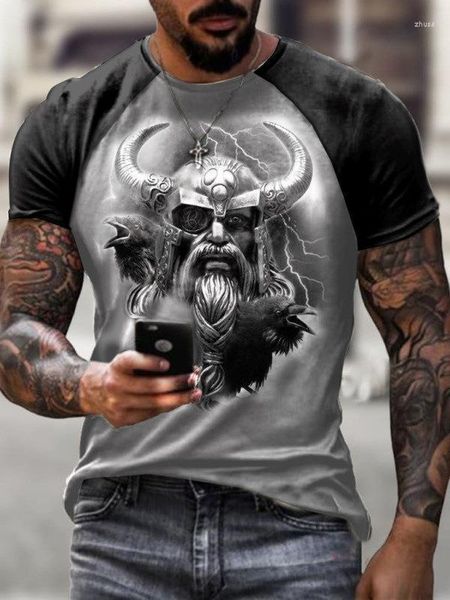 t shirts 2023 european and american summer clothes 3d retro warrior print trend boys, White;black
t shirts 2023 european and american summer clothes 3d retro warrior print trend boys, White;black