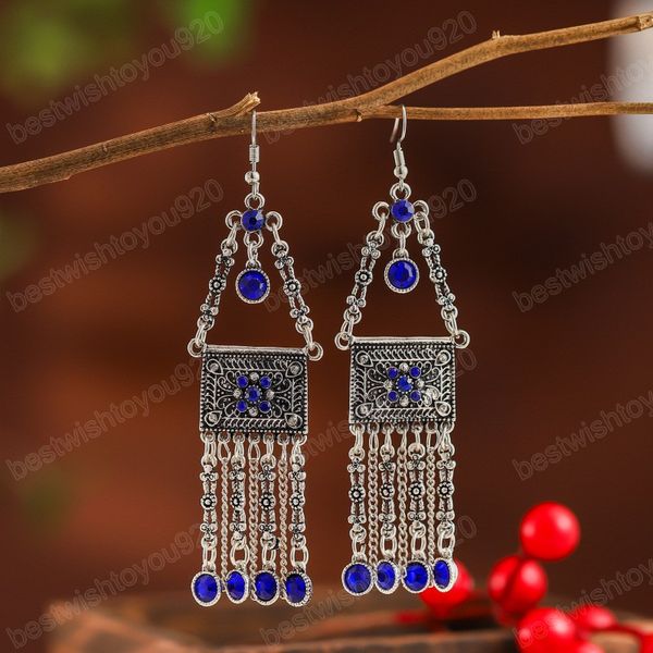 vintage silver color long chain tassel earrings bohemia flower carved blue crystal geometry dangle hanging earrings for women
vintage silver color long chain tassel earrings bohemia flower carved blue crystal geometry dangle hanging earrings for women
