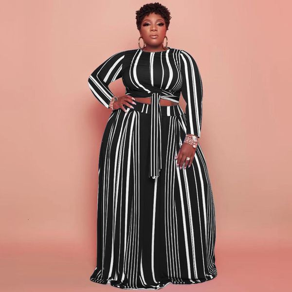 women's plus size pants female twopiece sets striped print fashion casual suits large longsleeved with long pant's outfit 230324, Black
women's plus size pants female twopiece sets striped print fashion casual suits large longsleeved with long pant's outfit 230324, Black