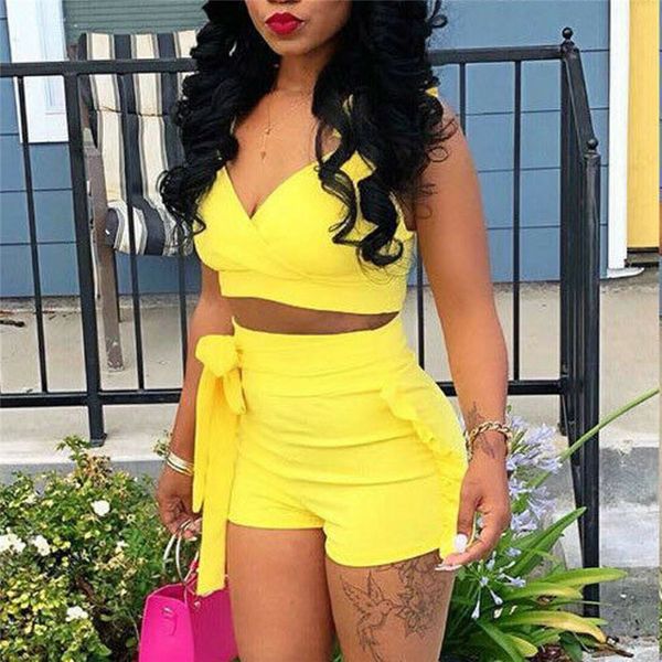 women's tracksuits hirigin 2pcs shorts set women sleeveless ruffle solid color backless crop tank strappy bow shorts casual clothes fo, Gray
women's tracksuits hirigin 2pcs shorts set women sleeveless ruffle solid color backless crop tank strappy bow shorts casual clothes fo, Gray
