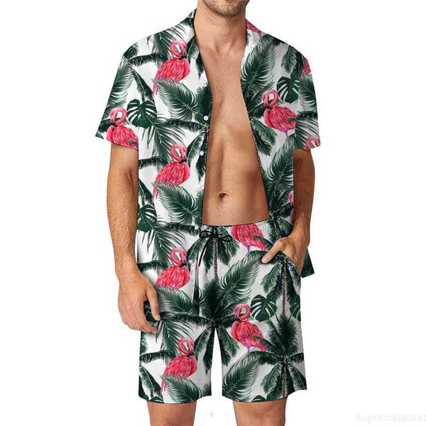european men's casual loose shirt set hawaii beach 3d digital print short sleeve, White;black
european men's casual loose shirt set hawaii beach 3d digital print short sleeve, White;black