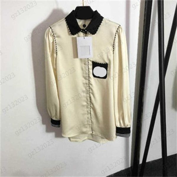 luxury blouses brand classic logo decorative pocket bump color lapel fashion shirts striped pack edge design pleated long-sleeved joker blou, White
luxury blouses brand classic logo decorative pocket bump color lapel fashion shirts striped pack edge design pleated long-sleeved joker blou, White
