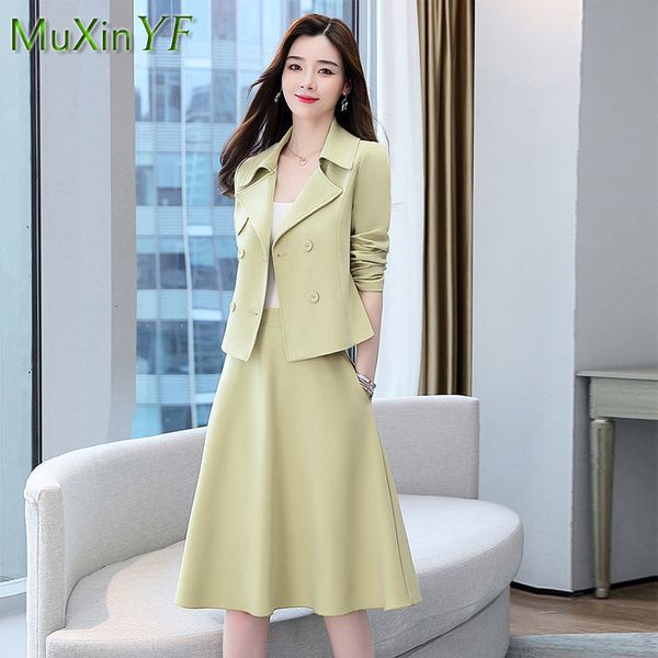 two piece dress spring autumn short blazer jacket midi skirt suit women's fashion twopiece korean elegant professional wear 230324, White
two piece dress spring autumn short blazer jacket midi skirt suit women's fashion twopiece korean elegant professional wear 230324, White