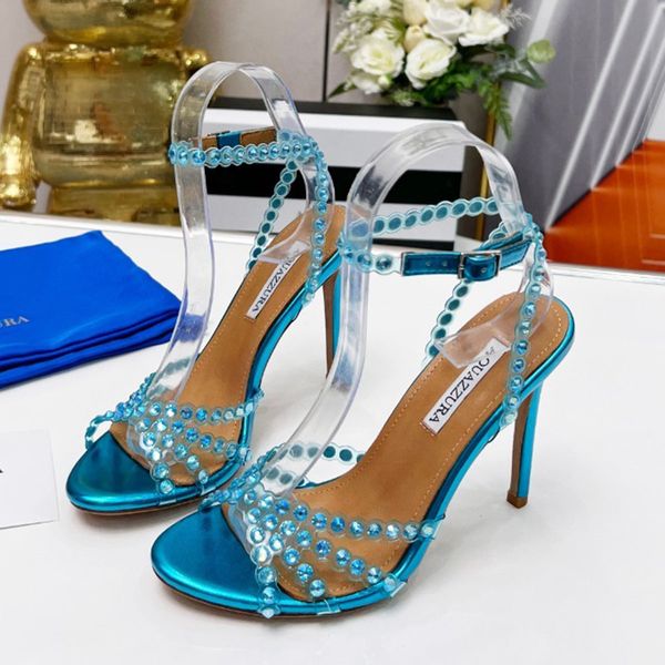 aquazzura rhinestones pvc tequila 105 sandals stiletto heels open toeoes women's luxury designers leather outsole evening banquet shoes, Black
aquazzura rhinestones pvc tequila 105 sandals stiletto heels open toeoes women's luxury designers leather outsole evening banquet shoes, Black