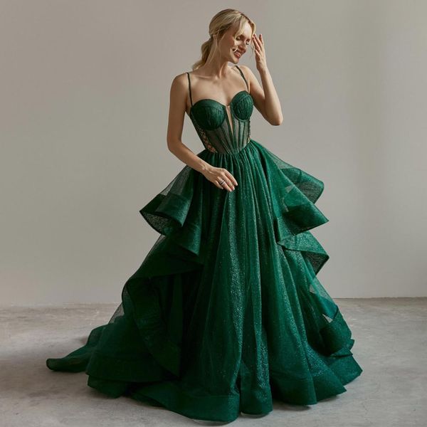 hunter shining prom dresses a line sequined evening gowns spaghetti straps neckline tiered sweep train tulle formal dress, Black
hunter shining prom dresses a line sequined evening gowns spaghetti straps neckline tiered sweep train tulle formal dress, Black