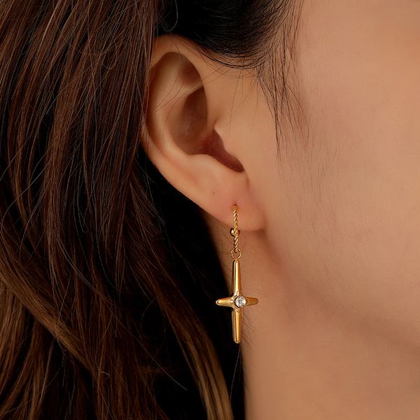 s3550 fashion jewelry cool crucifix dangle earrings for women twrist c shape titanium steel cross earrings, Silver
s3550 fashion jewelry cool crucifix dangle earrings for women twrist c shape titanium steel cross earrings, Silver