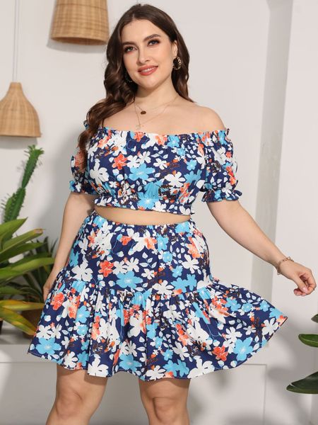 women's plus size pants women clothing two piece set backless floral print crop elegant casual beach skirt suit sets 230324, Black
women's plus size pants women clothing two piece set backless floral print crop elegant casual beach skirt suit sets 230324, Black