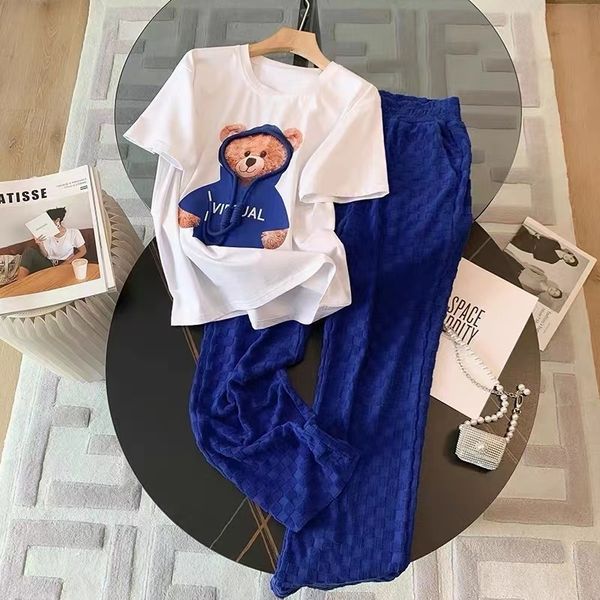 women's tracksuits women's cute cartoon suits white bear print o-neck short sleeve t-shirt blue elastic waist trousers 2 piece pan, Gray
women's tracksuits women's cute cartoon suits white bear print o-neck short sleeve t-shirt blue elastic waist trousers 2 piece pan, Gray