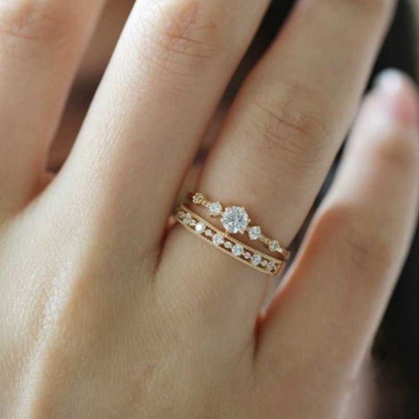 band rings huitan luxury finger ring for women simple stylish design double stackable set rings daily wear fashion accessories girl jewelry, Silver
band rings huitan luxury finger ring for women simple stylish design double stackable set rings daily wear fashion accessories girl jewelry, Silver