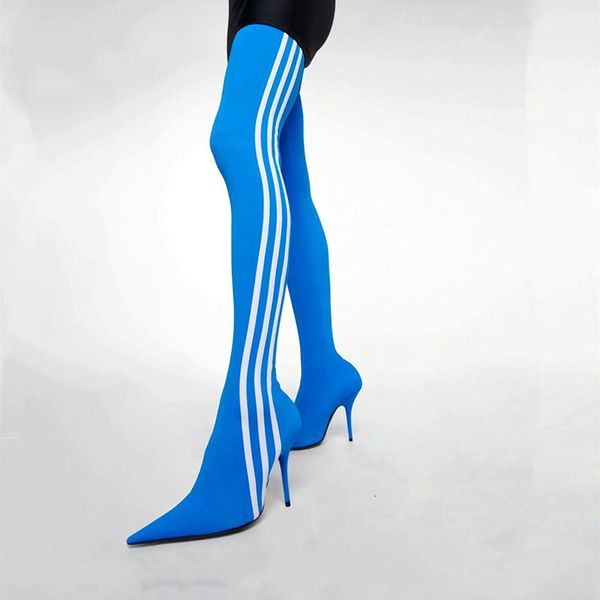 boots four seasons elastic boots fashion thin high heel pointed stripe women's knee boots fashion thigh women's boots 230324, Black
boots four seasons elastic boots fashion thin high heel pointed stripe women's knee boots fashion thigh women's boots 230324, Black