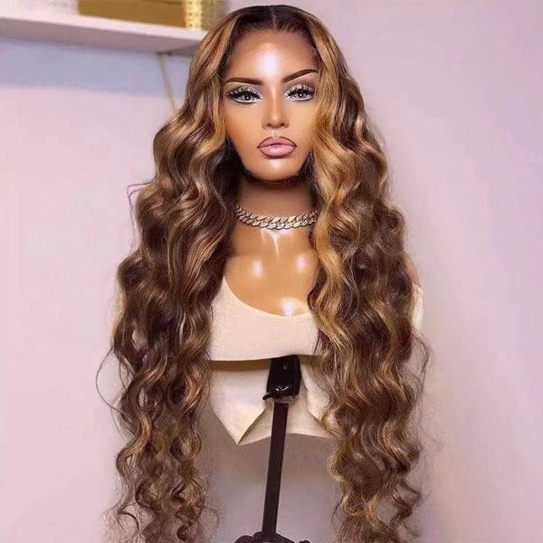2022 wig new women's chemical fiber hair cover piano color highlights brown long curly hair gradient230323, Black
2022 wig new women's chemical fiber hair cover piano color highlights brown long curly hair gradient230323, Black