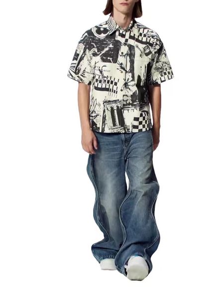 early spring short sleeve t shirts for shirt men denim short sleeve shirt print article summer breathable tee, White;black
early spring short sleeve t shirts for shirt men denim short sleeve shirt print article summer breathable tee, White;black