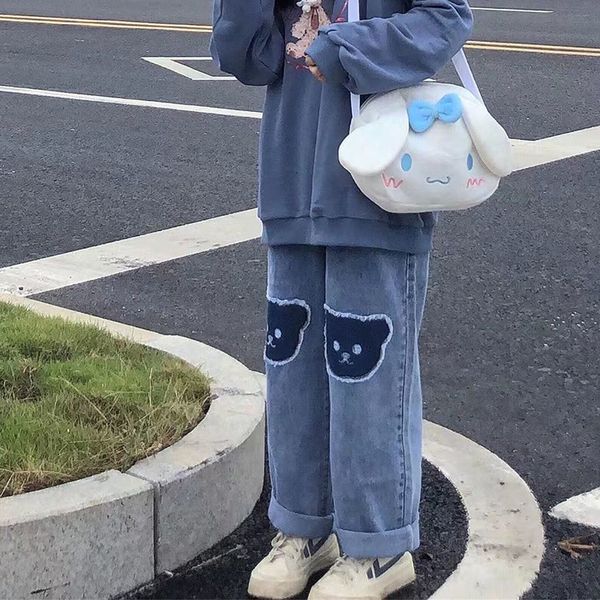 women's jeans mexzt harajuku women korean bear cute print denim wide leg pants kawaii y2k hip hop high waist straight baggy trousers 23, Blue
women's jeans mexzt harajuku women korean bear cute print denim wide leg pants kawaii y2k hip hop high waist straight baggy trousers 23, Blue