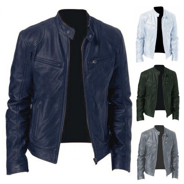 men's leather faux mens fashion jacket solid color stand collar long sleeve windproof zipper outerwear motorcycle coat 230324, Black
men's leather faux mens fashion jacket solid color stand collar long sleeve windproof zipper outerwear motorcycle coat 230324, Black