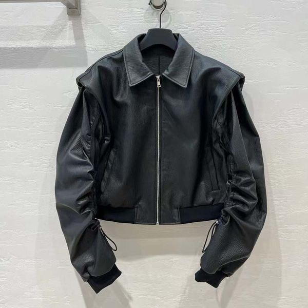 women's jacket coat spring turndown collar2023 fashion luxury real sheepskin short length personalized sleeve perfect process design 23, Black;brown
women's jacket coat spring turndown collar2023 fashion luxury real sheepskin short length personalized sleeve perfect process design 23, Black;brown