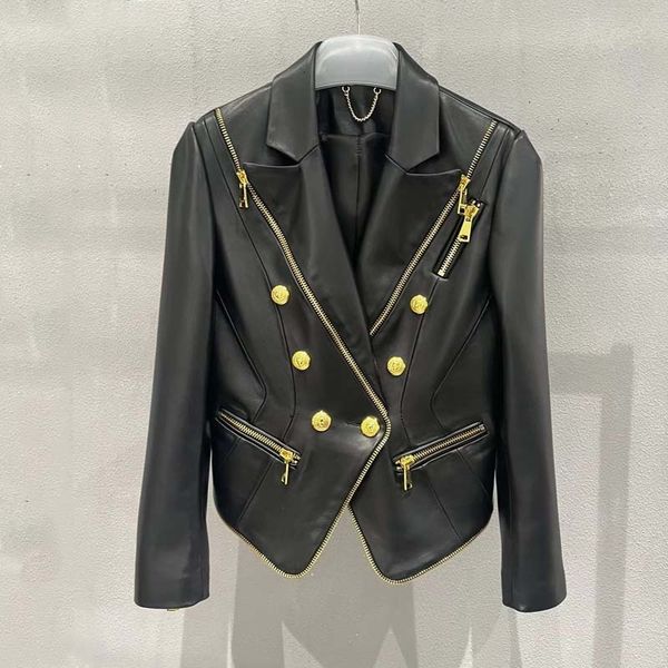 women's jackets genuine leather jacket short length suit style double breasted import real sheepskin coat spring women 230324, Black;brown
women's jackets genuine leather jacket short length suit style double breasted import real sheepskin coat spring women 230324, Black;brown