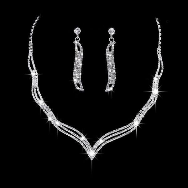 12 sets/lot pendant necklace earring suit inlaid zircon rhinestone twinkle bridal decorate adjeustable length non fading party wedding jewel, Silver
12 sets/lot pendant necklace earring suit inlaid zircon rhinestone twinkle bridal decorate adjeustable length non fading party wedding jewel, Silver