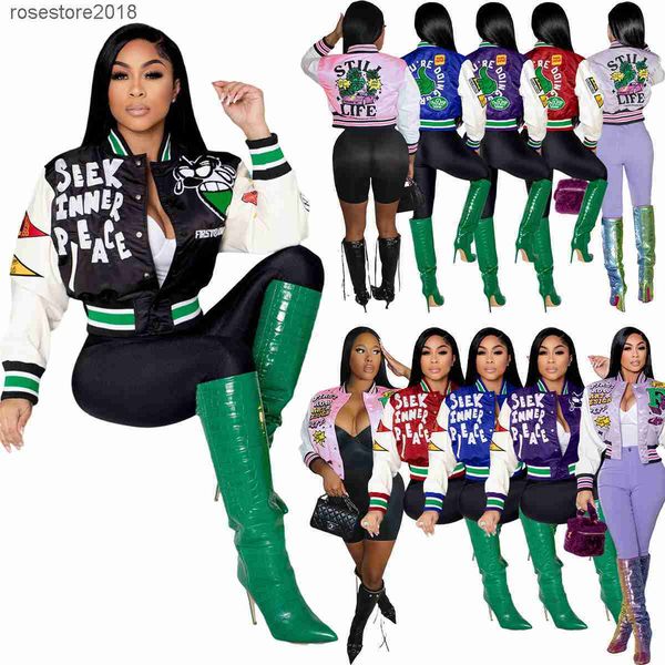 women jackets designer 2023 new orientation letters pattern printing fashionable baseball jacket coat s-xxl, Black;brown
women jackets designer 2023 new orientation letters pattern printing fashionable baseball jacket coat s-xxl, Black;brown