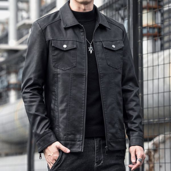 men's leather faux 2023 spring and autumn locomotive jacket leisure clothes solid color coat fashion slim warm windproof 230324, Black
men's leather faux 2023 spring and autumn locomotive jacket leisure clothes solid color coat fashion slim warm windproof 230324, Black