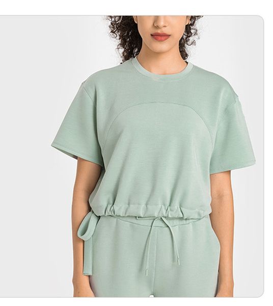 ll women yoga short sleeve sports crop outfit soft loose high elastic fitness workout fashion tees l1325
ll women yoga short sleeve sports crop outfit soft loose high elastic fitness workout fashion tees l1325