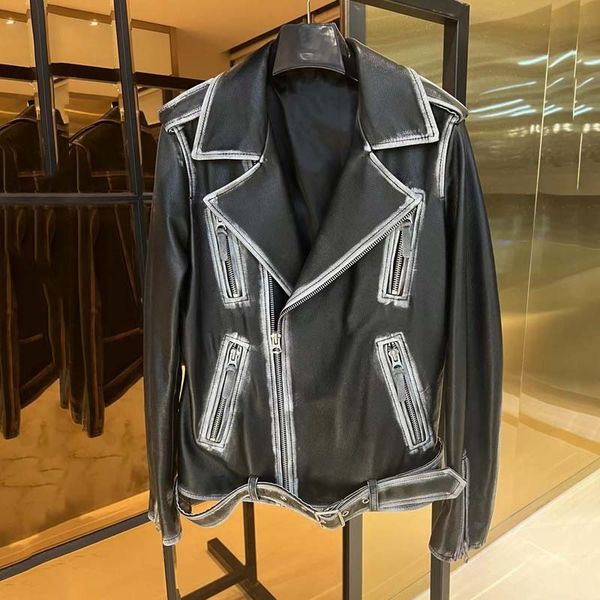 women's jacket coat spring short length fashion locomotive model style vintage craft genuine leather real cow skin 230324, Black;brown
women's jacket coat spring short length fashion locomotive model style vintage craft genuine leather real cow skin 230324, Black;brown
