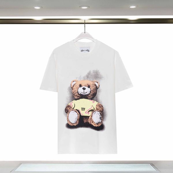 

Newest Fashion designers men's tshirt womens cotton and bear t shirt short sleeve and crew neck tees ladies streetwear T-shirts, White