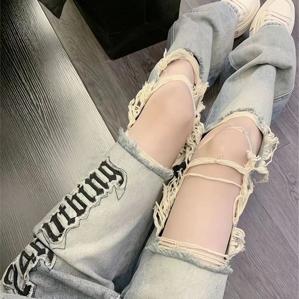 women's jeans girl y2k gradient ripped jean's spring and summer letter design sense high waist straight wide leg pants trend 23032, Blue
women's jeans girl y2k gradient ripped jean's spring and summer letter design sense high waist straight wide leg pants trend 23032, Blue