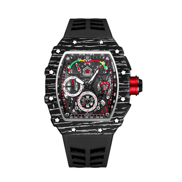 tonneau wristwatches multifunctional luminous calendar comfortable waterproof silicone strap cut-out design dial stainless steel p260k, Slivery;brown 
tonneau wristwatches multifunctional luminous calendar comfortable waterproof silicone strap cut-out design dial stainless steel p260k, Slivery;brown