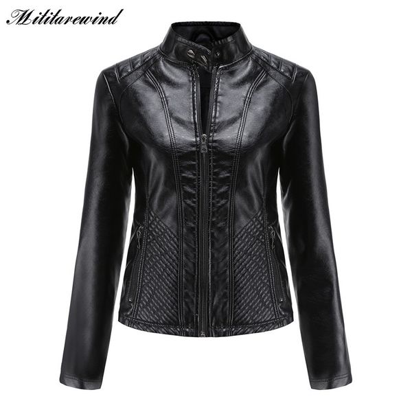 women's jackets faux pu leather motorcycle spring autumn women simple casual fashion coat female clothing 230324, Black;brown
women's jackets faux pu leather motorcycle spring autumn women simple casual fashion coat female clothing 230324, Black;brown