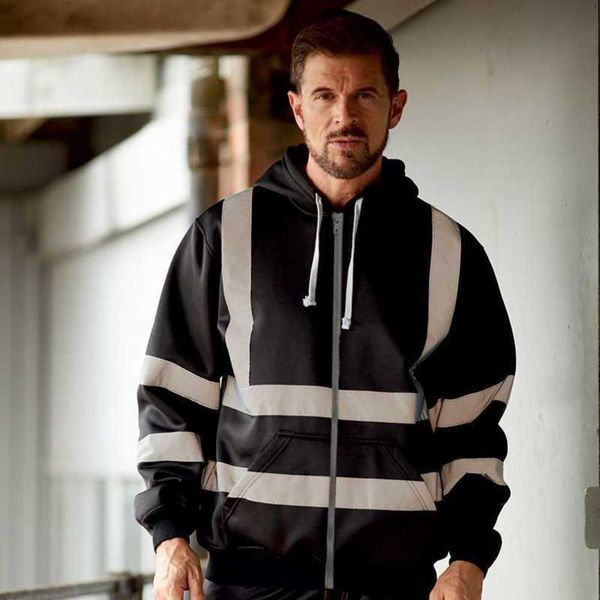 men's hoodies & sweatshirts autumn and winter men's hooded sweater reflective stripe sanitation brushed fleece contrast color zipp, Black
men's hoodies & sweatshirts autumn and winter men's hooded sweater reflective stripe sanitation brushed fleece contrast color zipp, Black