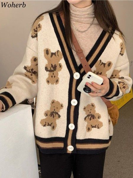 women's knits tees woherb autumn women knitted sweater bear cardigan cute korean japanese fashion crochet harajuku loose casyal kardig, White
women's knits tees woherb autumn women knitted sweater bear cardigan cute korean japanese fashion crochet harajuku loose casyal kardig, White