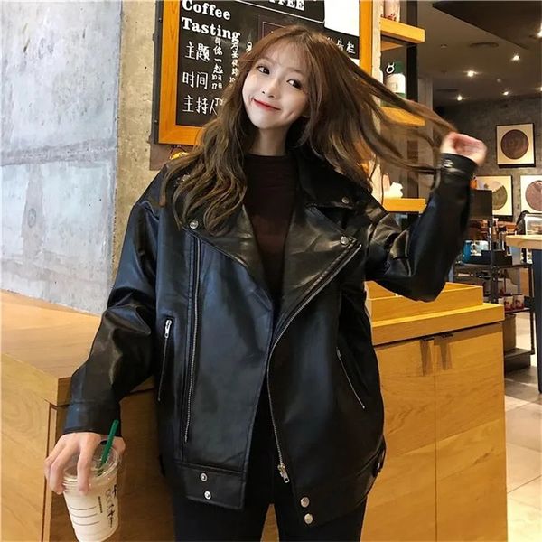 women's jackets leather coat female spring autumn 2023 korean version loose casual everything fried street pu motorcycle suit jacket in, Black;brown
women's jackets leather coat female spring autumn 2023 korean version loose casual everything fried street pu motorcycle suit jacket in, Black;brown
