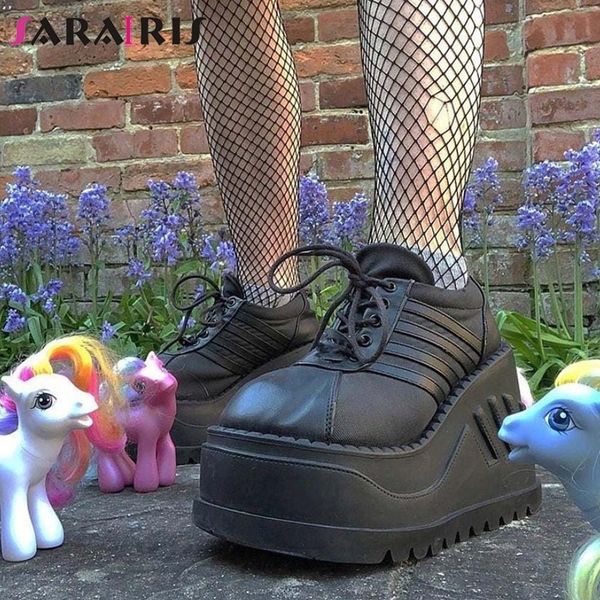 dress shoes sarairis ins brand punk goth round toe platform wedge's sneakers lace up design casual cute women's 230324, Black
dress shoes sarairis ins brand punk goth round toe platform wedge's sneakers lace up design casual cute women's 230324, Black