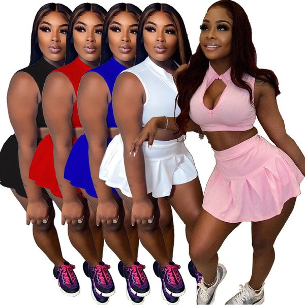 2023 women fashion casual two piece dress summer solid color 2 piece sets sleeveless clothing dhl 9572, White
2023 women fashion casual two piece dress summer solid color 2 piece sets sleeveless clothing dhl 9572, White