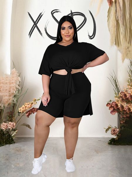 women's plus size pants sports suits ladies summer outfit solid color 2 piece set women tracksuits shorts and wholesale drop 230324, Black
women's plus size pants sports suits ladies summer outfit solid color 2 piece set women tracksuits shorts and wholesale drop 230324, Black