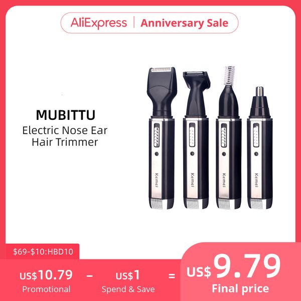 

epilator 4 in 1 rechargeable men electric nose ear hair trimmer painless women trimming sideburns eyebrows beard hair clipper cut shaver 230