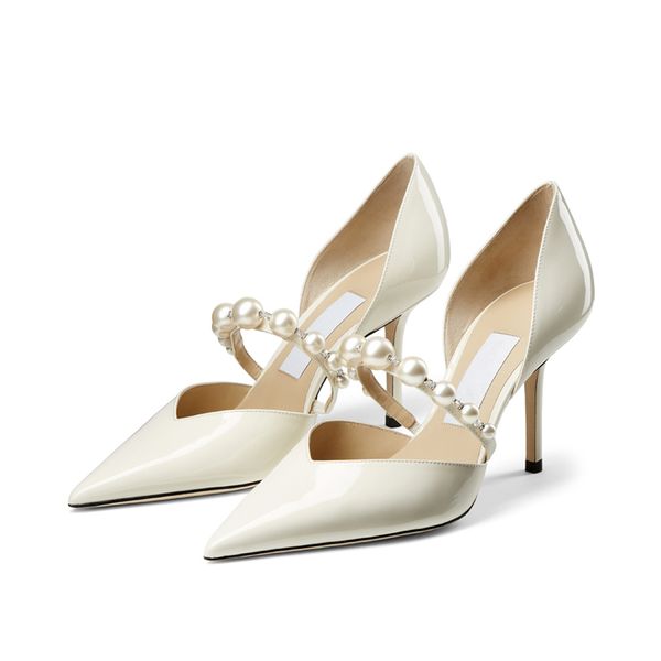 fashion women's pumps sandals senior london aurelie 85 mm italy pointed toe pearl ankle strap white patent leather designer evening dre, Black
fashion women's pumps sandals senior london aurelie 85 mm italy pointed toe pearl ankle strap white patent leather designer evening dre, Black