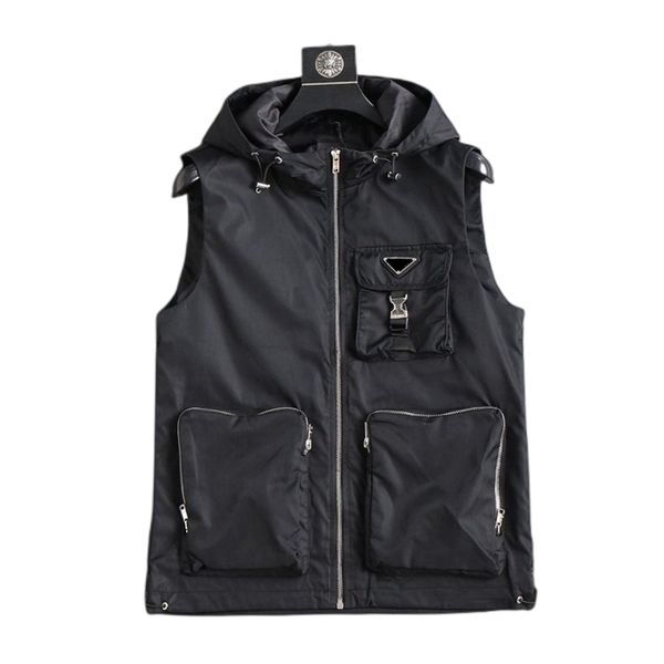 p-ra fashion design mens outerwear coats vests weste gilet man designer brands cardigan hooded vest zip large pocket trim black sleeveless j, Black;white
p-ra fashion design mens outerwear coats vests weste gilet man designer brands cardigan hooded vest zip large pocket trim black sleeveless j, Black;white