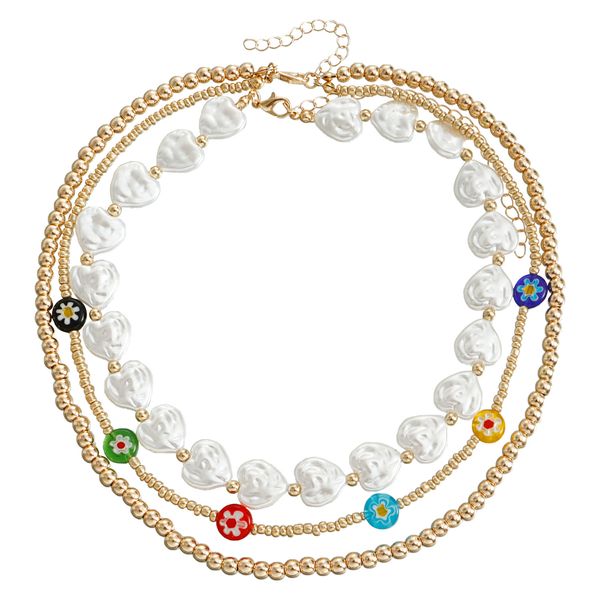 3pcs/set handmade beaded love shaped pendant necklaces imitation pearl choker women's fashion, Silver
3pcs/set handmade beaded love shaped pendant necklaces imitation pearl choker women's fashion, Silver