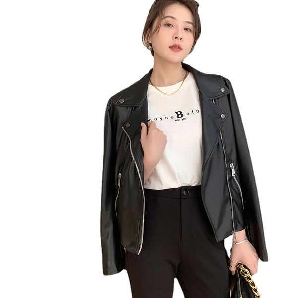 women's jackets pu leather motorcycle handsome lapels coat girls' spring and autumn fashion 230324, Black;brown
women's jackets pu leather motorcycle handsome lapels coat girls' spring and autumn fashion 230324, Black;brown