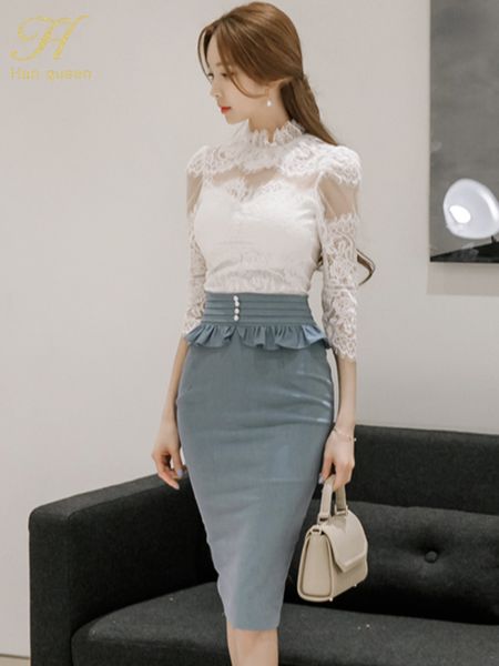 two piece dress h han queen women 2023 spring autumn casual 2 pieces set ruffles lace simple high waist pencil skirt korean suit 230324, White
two piece dress h han queen women 2023 spring autumn casual 2 pieces set ruffles lace simple high waist pencil skirt korean suit 230324, White