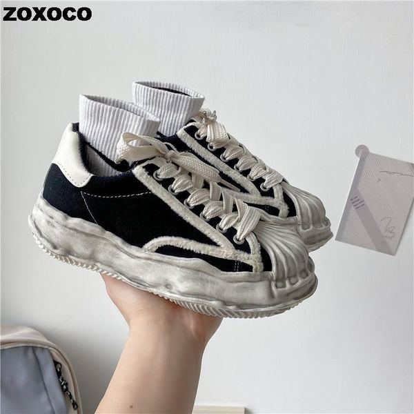 dress shoe's canvas sneakers dirty shoes student thick dissolving heels white lace up sports for women 230324, Black
dress shoe's canvas sneakers dirty shoes student thick dissolving heels white lace up sports for women 230324, Black
