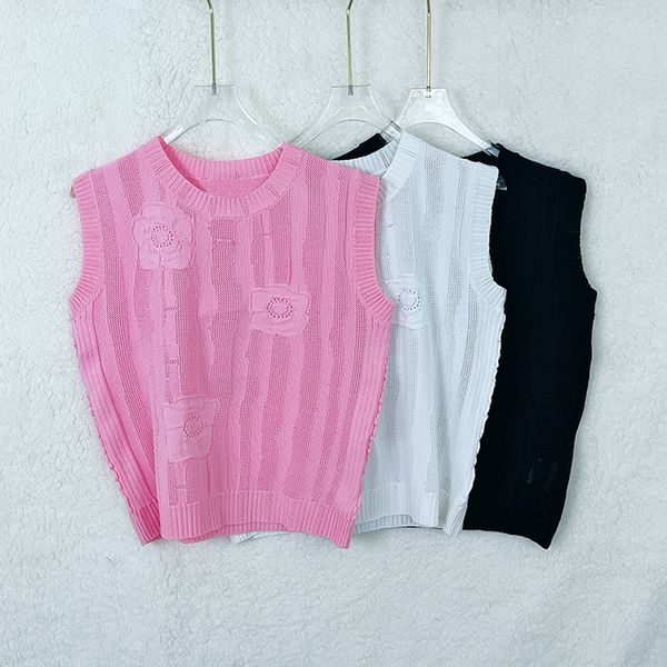307 2023 runway summer brand same style sweater sleevlesse black white pink crew neck pullover fashion clothes womens xue, White;black
307 2023 runway summer brand same style sweater sleevlesse black white pink crew neck pullover fashion clothes womens xue, White;black