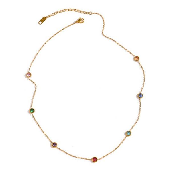 316l stainless steel chain necklace delicate colorful cubic zirconia collar necklace trendy jewelry bijoux femme party, Silver
316l stainless steel chain necklace delicate colorful cubic zirconia collar necklace trendy jewelry bijoux femme party, Silver