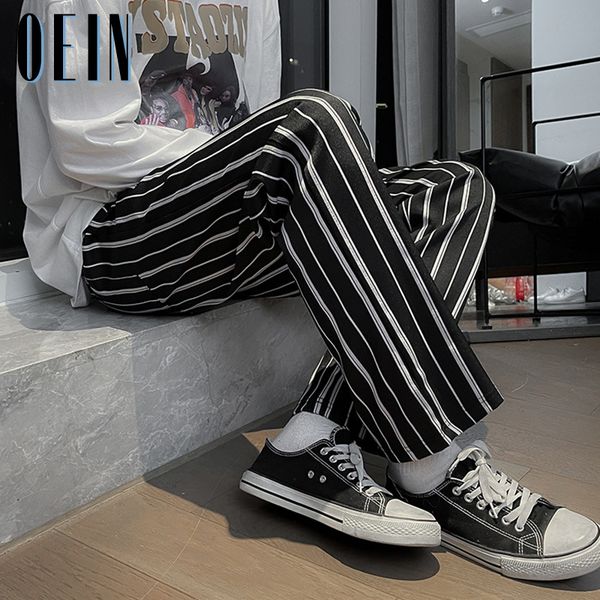 men's pants oein streetwear oversized striped men harajuku casual sport sweatpants joggers skateboard ankle length trousers 230323, Black
men's pants oein streetwear oversized striped men harajuku casual sport sweatpants joggers skateboard ankle length trousers 230323, Black