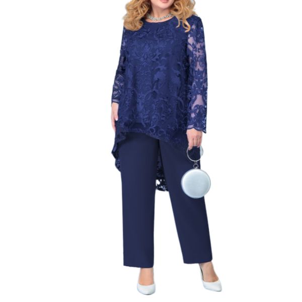 women's plus size pants women clothing long sleeve lace blouse wide leg loose two piece outfits matching 2 sets outfit 230324, Black
women's plus size pants women clothing long sleeve lace blouse wide leg loose two piece outfits matching 2 sets outfit 230324, Black