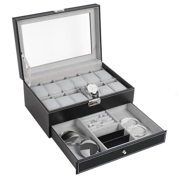 watch boxes cases watch box mens 12 slots pu leather watch case organizer jewelry display drawer glass with lock black 230324, Black;blue
watch boxes cases watch box mens 12 slots pu leather watch case organizer jewelry display drawer glass with lock black 230324, Black;blue