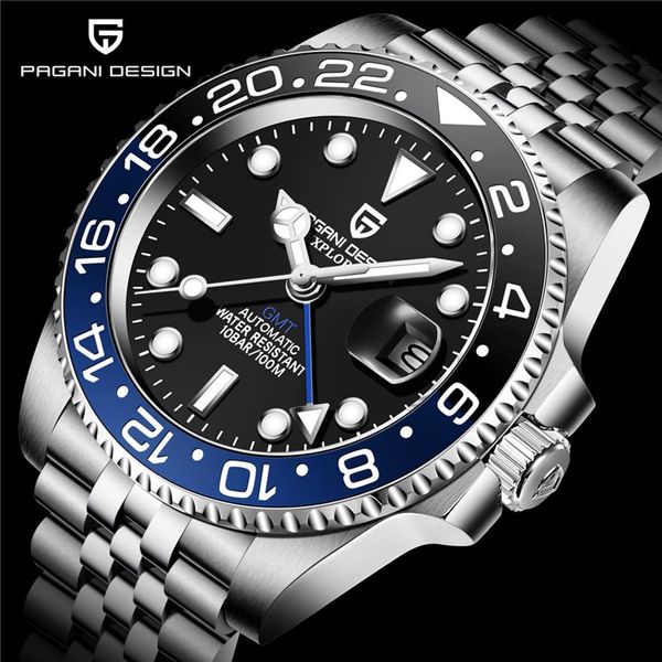 christmas pagani design gmt black blue batman bezel automatic mechanical movement watches glass back jubilee strap men wristw2541, Slivery;brown
christmas pagani design gmt black blue batman bezel automatic mechanical movement watches glass back jubilee strap men wristw2541, Slivery;brown