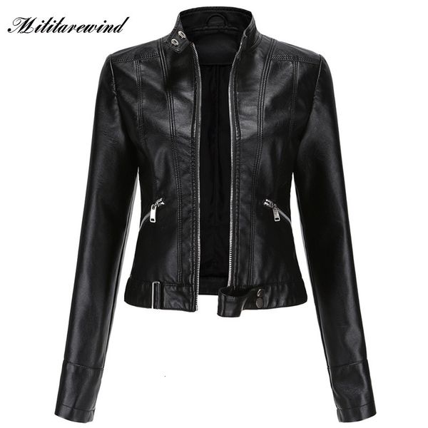 women's jackets 2023 stand collar short leather jacket women design pu coat female outwear biker motorcycle jaqueta feminina s3xl 23032, Black;brown
women's jackets 2023 stand collar short leather jacket women design pu coat female outwear biker motorcycle jaqueta feminina s3xl 23032, Black;brown